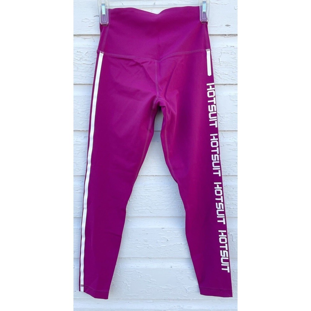 HOTSUIT Leggings Athletic Yoga Ankle Women's Small PINK Logo Pilates Running